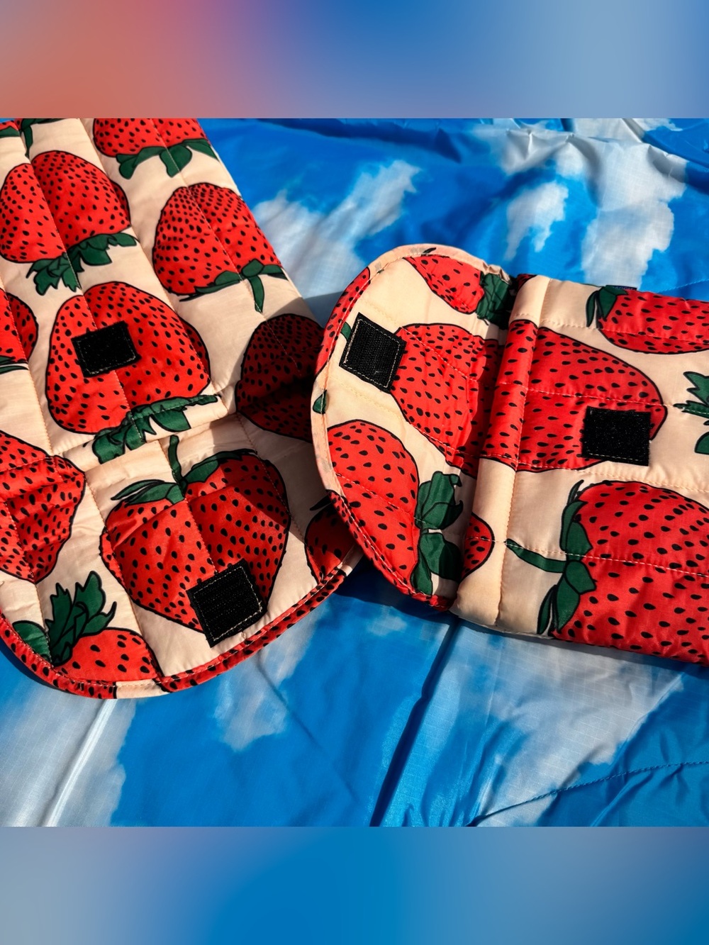 BAGGU Puffy Laptop Sleeve / Case Set of 2 (13/14” + 16”) in Strawberry Print